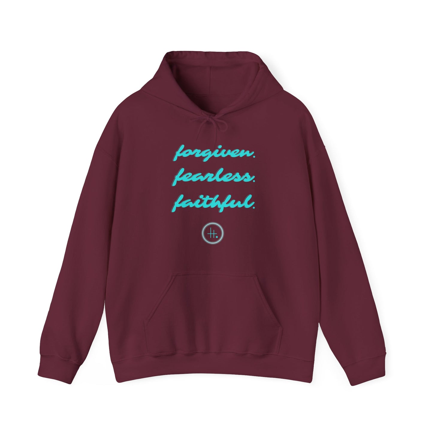 Forgiven. Fearless. Faithful. Unisex Heavy Blend™ Hooded Sweatshirt
