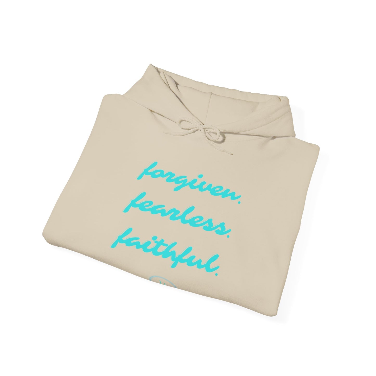 Forgiven. Fearless. Faithful. Unisex Heavy Blend™ Hooded Sweatshirt