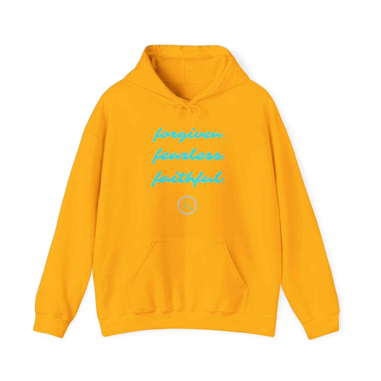 Forgiven. Fearless. Faithful. Unisex Heavy Blend™ Hooded Sweatshirt