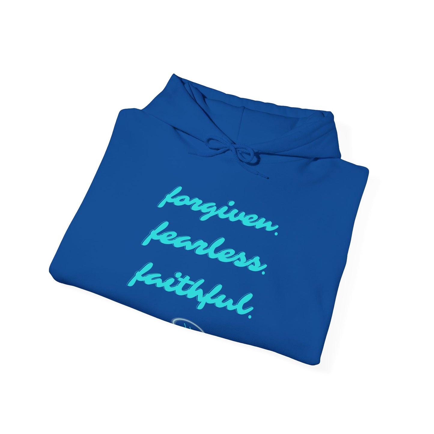 Forgiven. Fearless. Faithful. Unisex Heavy Blend™ Hooded Sweatshirt