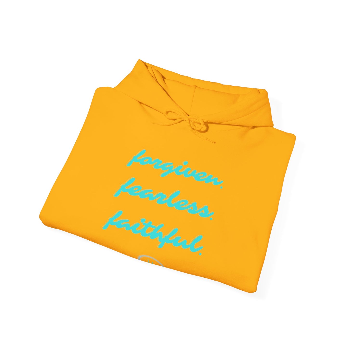 Forgiven. Fearless. Faithful. Unisex Heavy Blend™ Hooded Sweatshirt