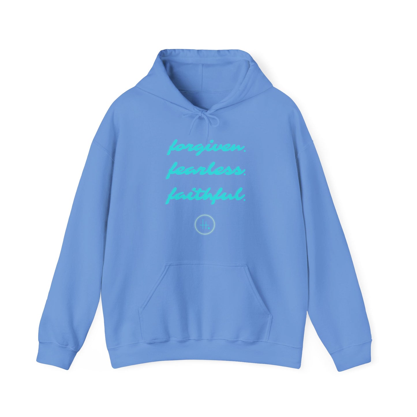 Forgiven. Fearless. Faithful. Unisex Heavy Blend™ Hooded Sweatshirt