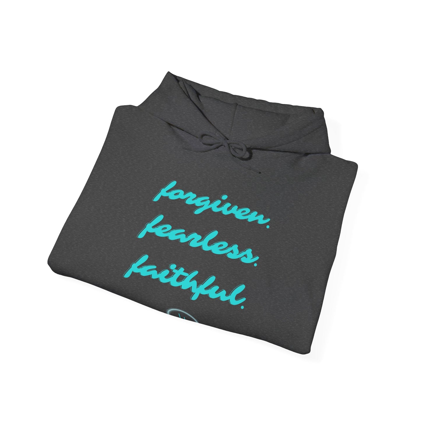 Forgiven. Fearless. Faithful. Unisex Heavy Blend™ Hooded Sweatshirt