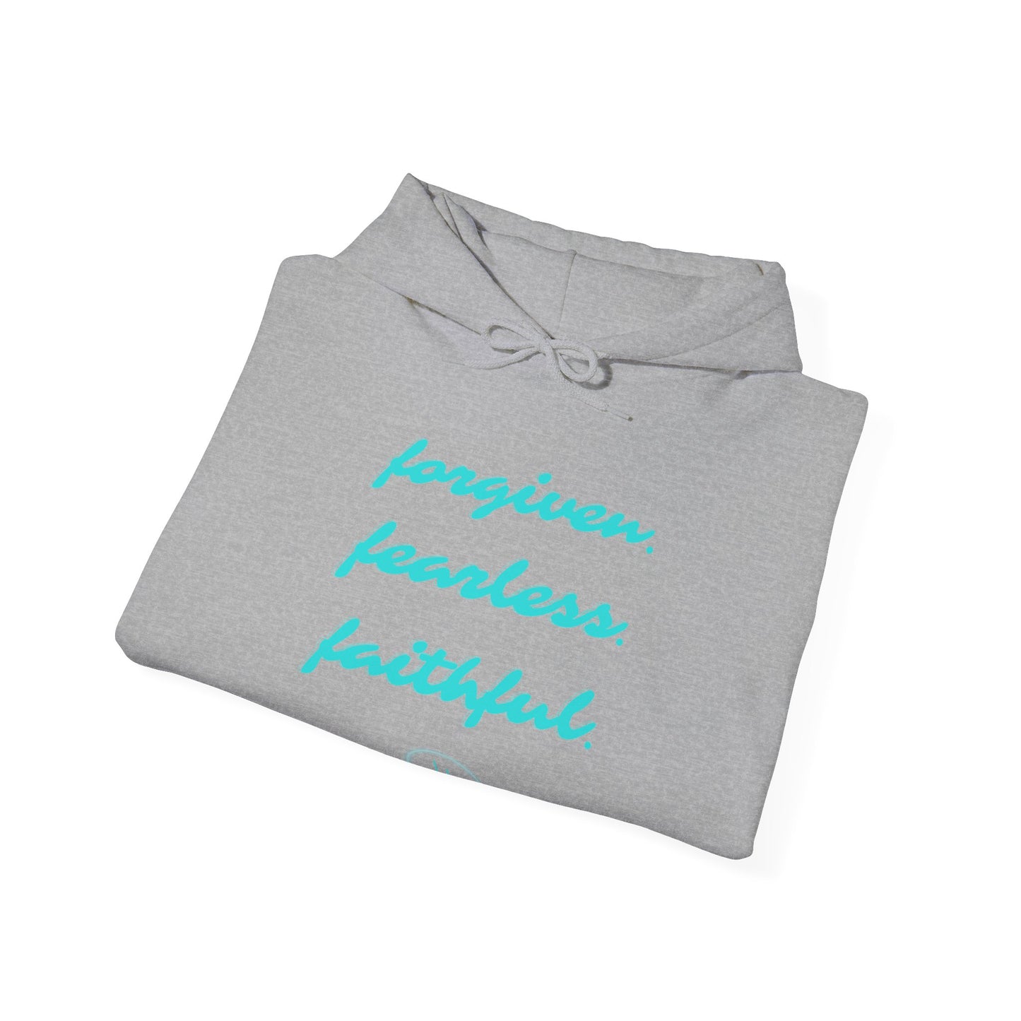 Forgiven. Fearless. Faithful. Unisex Heavy Blend™ Hooded Sweatshirt