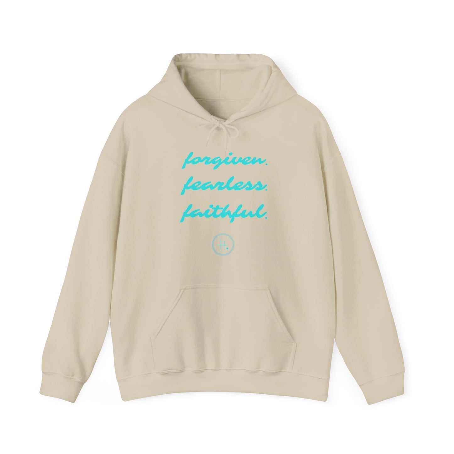 Forgiven. Fearless. Faithful. Unisex Heavy Blend™ Hooded Sweatshirt