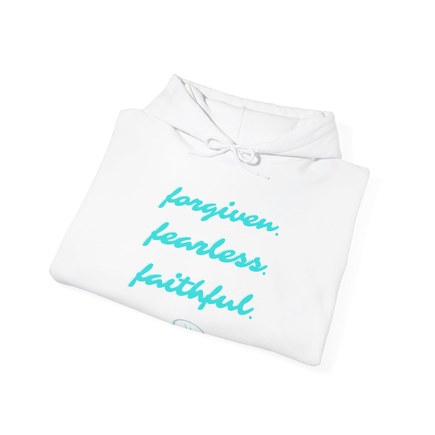 Forgiven. Fearless. Faithful. Unisex Heavy Blend™ Hooded Sweatshirt