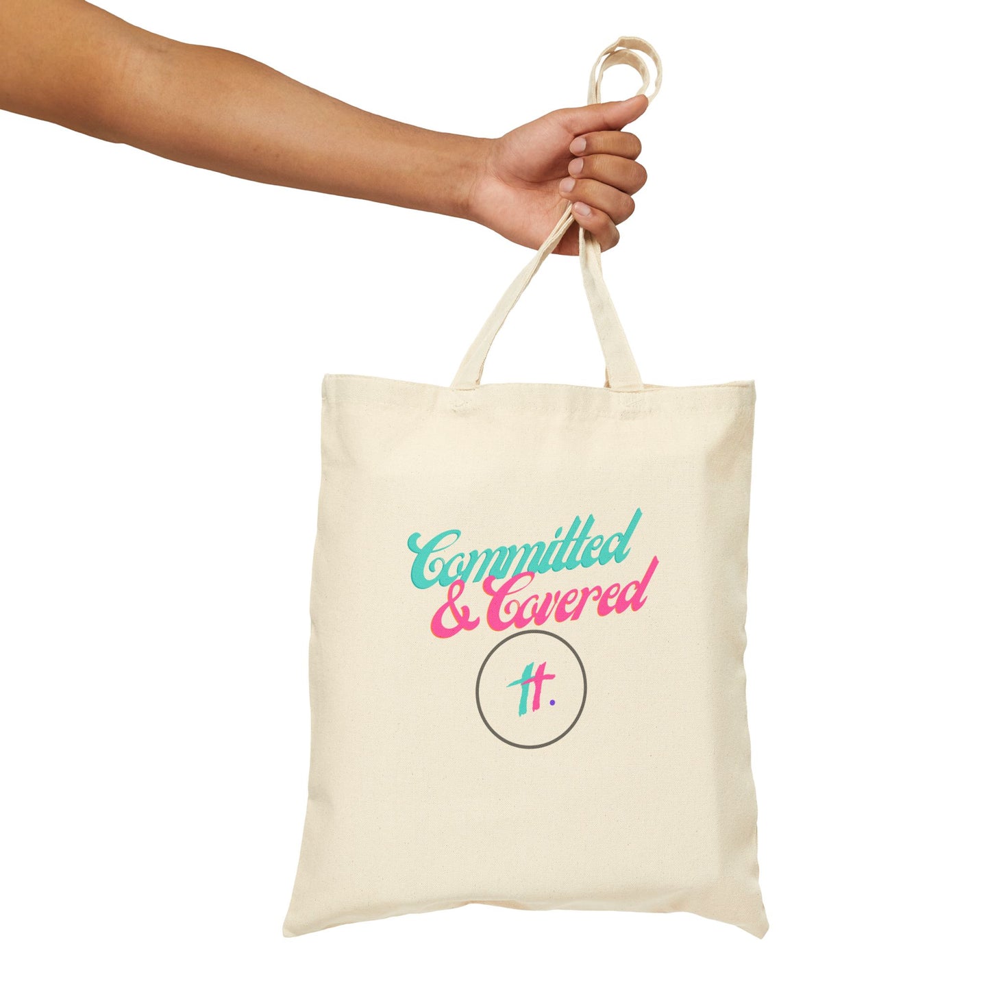 Committed & Covered Cotton Canvas Tote Bag