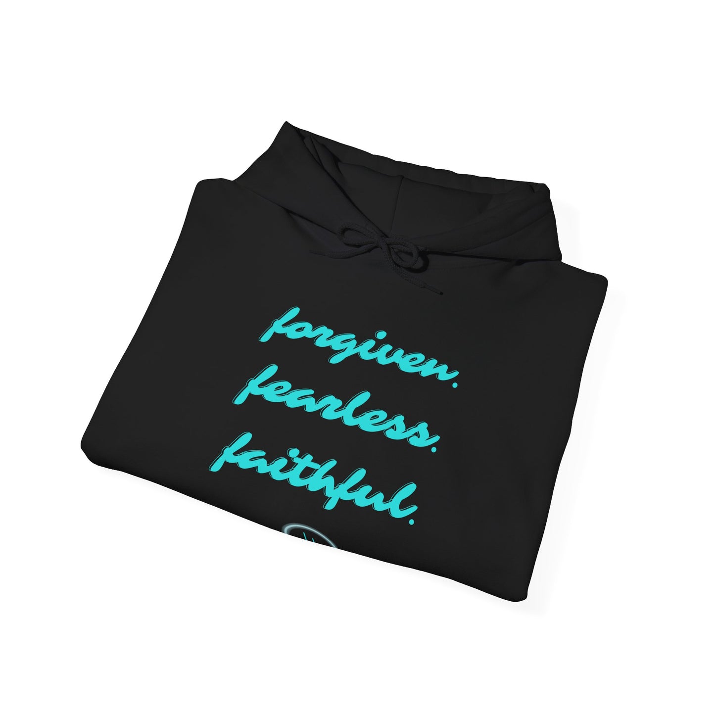 Forgiven. Fearless. Faithful. Unisex Heavy Blend™ Hooded Sweatshirt