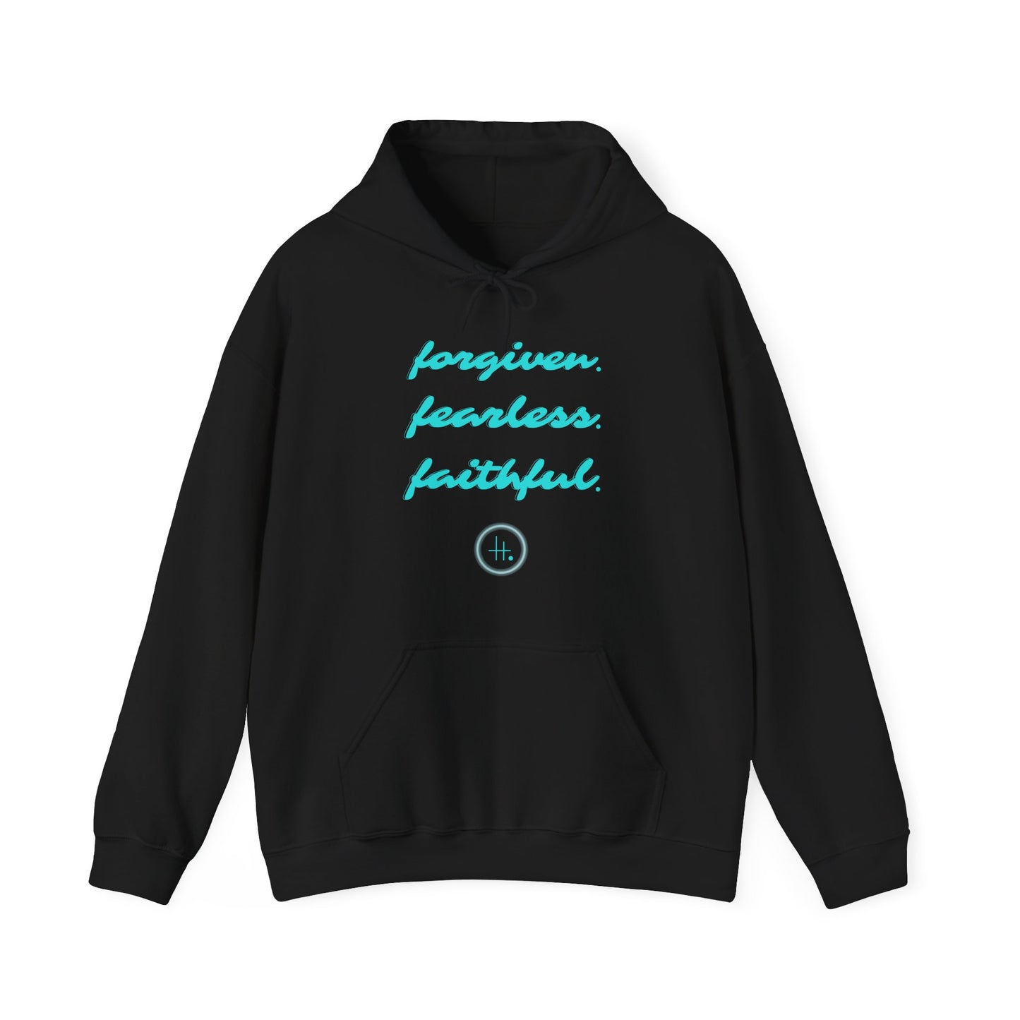 Forgiven. Fearless. Faithful. Unisex Heavy Blend™ Hooded Sweatshirt