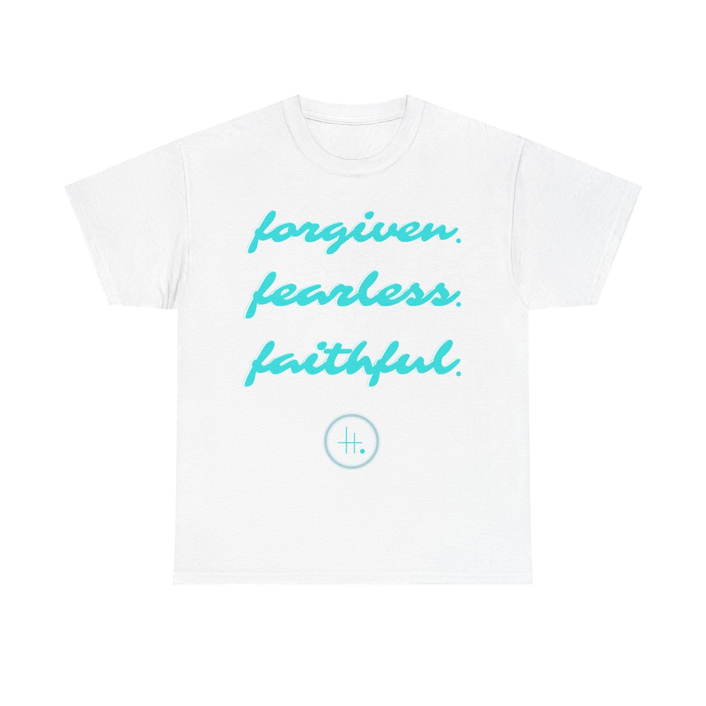 Forgiven. Fearless. Faithful. Unisex Heavy Cotton Tee