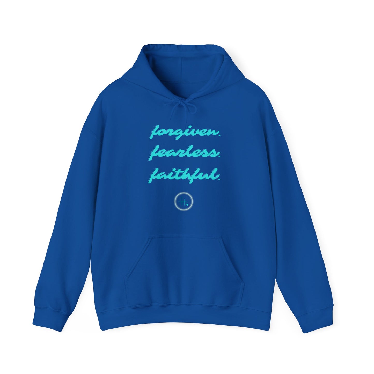 Forgiven. Fearless. Faithful. Unisex Heavy Blend™ Hooded Sweatshirt