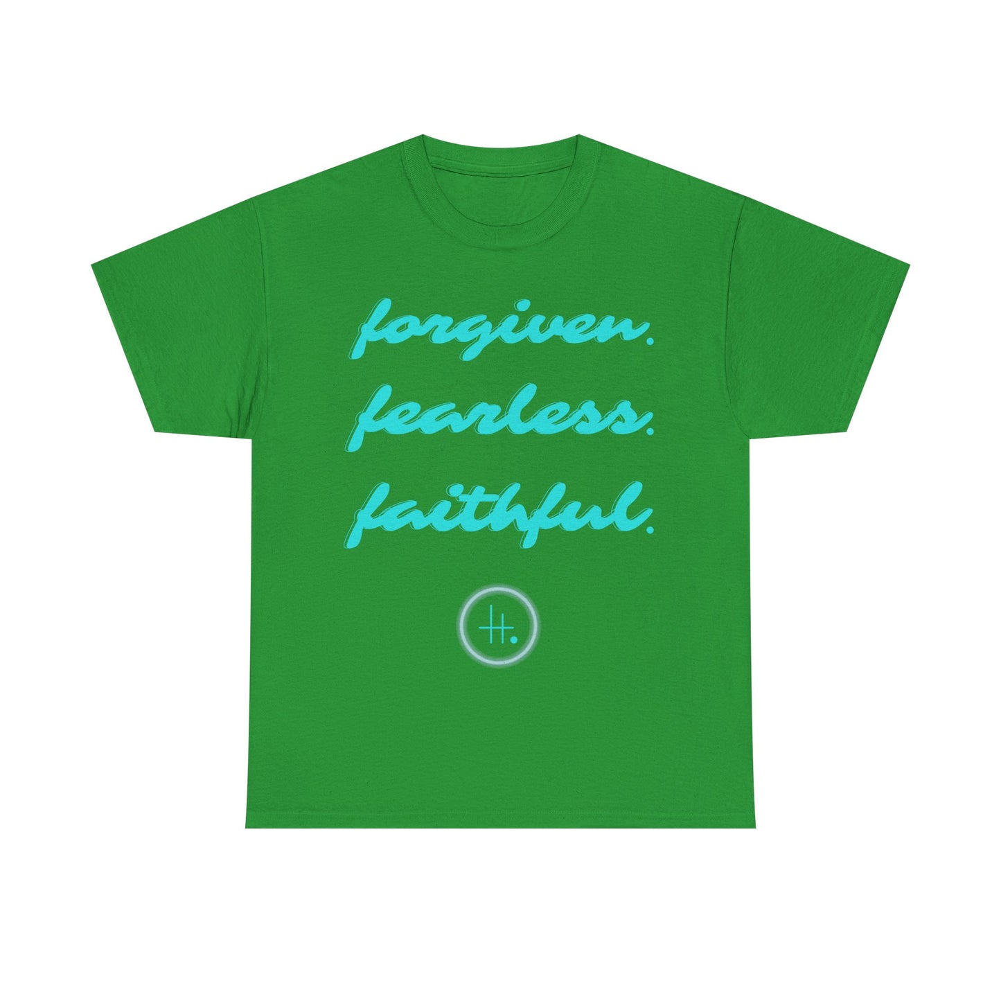 Forgiven. Fearless. Faithful. Unisex Heavy Cotton Tee