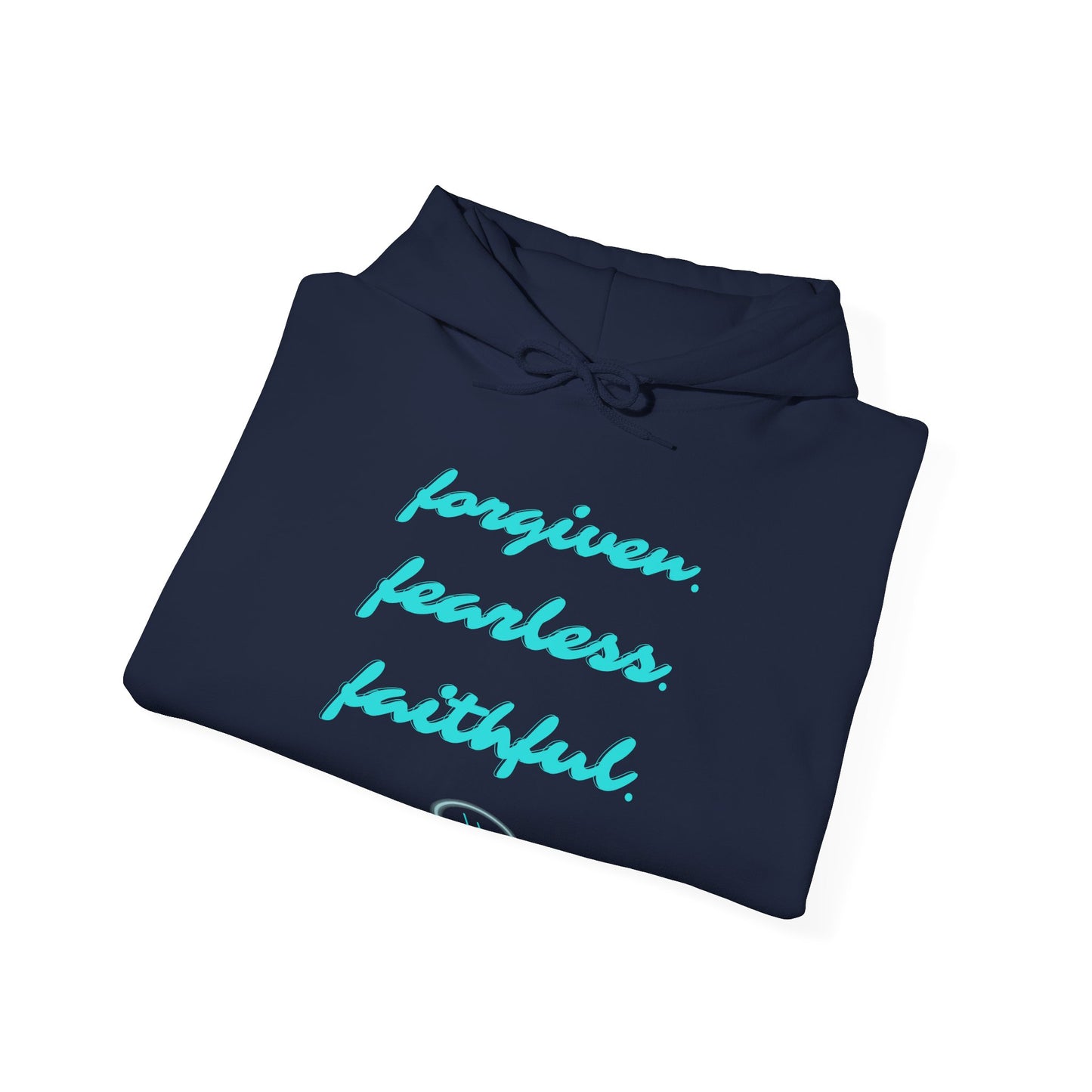 Forgiven. Fearless. Faithful. Unisex Heavy Blend™ Hooded Sweatshirt