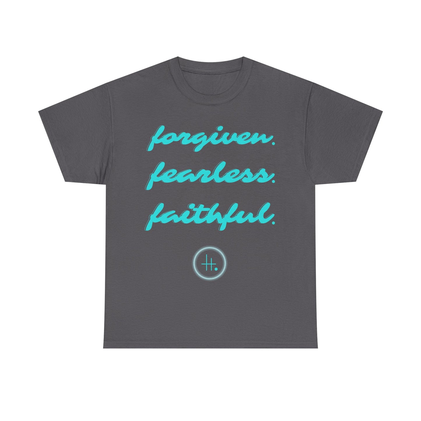 Forgiven. Fearless. Faithful. Unisex Heavy Cotton Tee