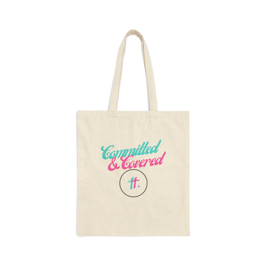 Committed & Covered Cotton Canvas Tote Bag