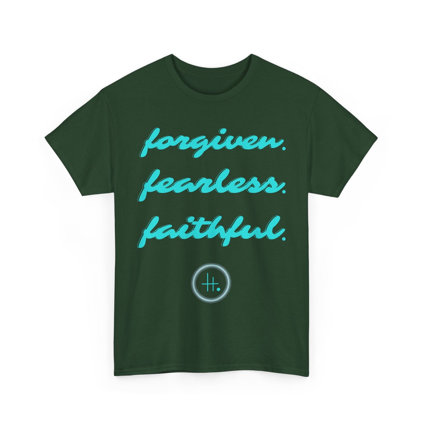 Forgiven. Fearless. Faithful. Unisex Heavy Cotton Tee