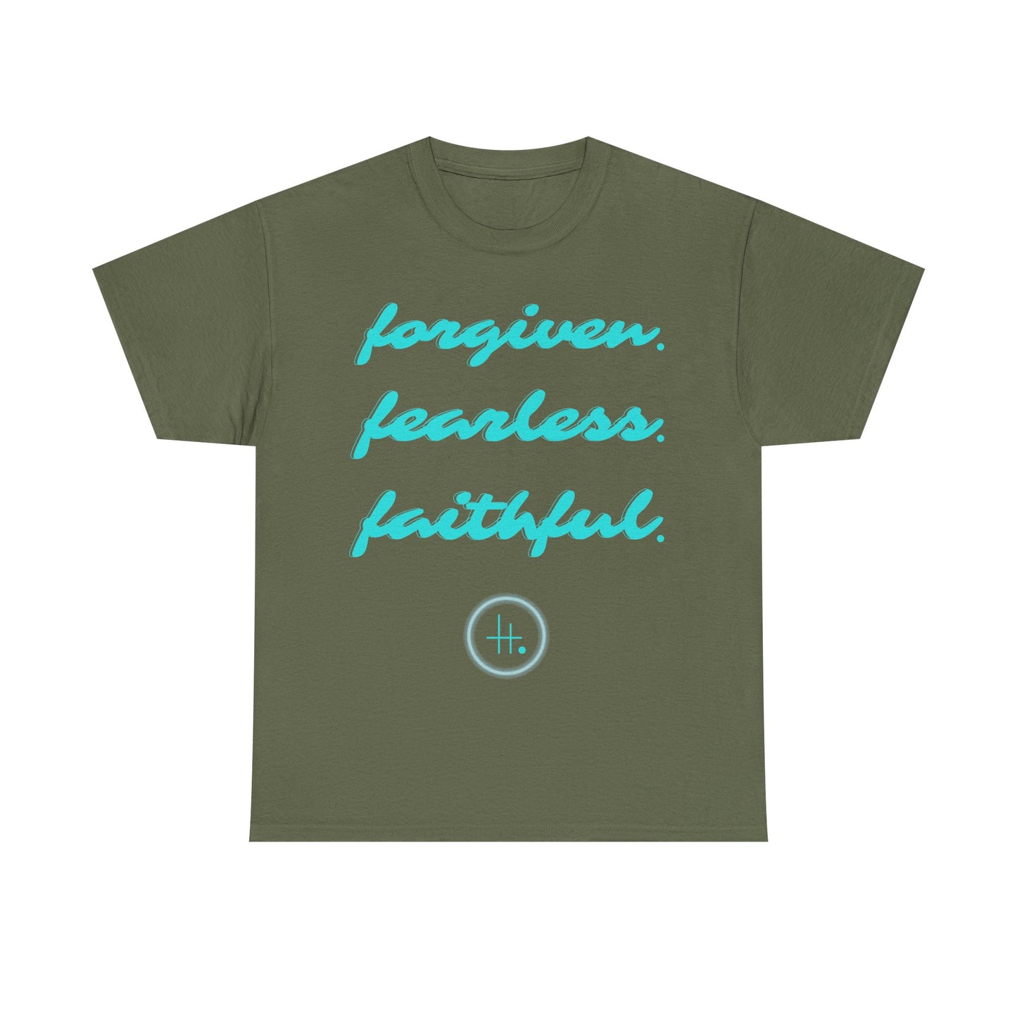 Forgiven. Fearless. Faithful. Unisex Heavy Cotton Tee