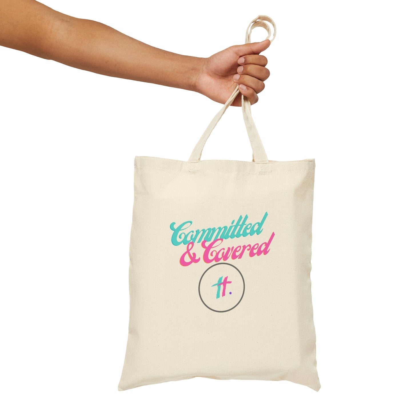 Committed & Covered Cotton Canvas Tote Bag