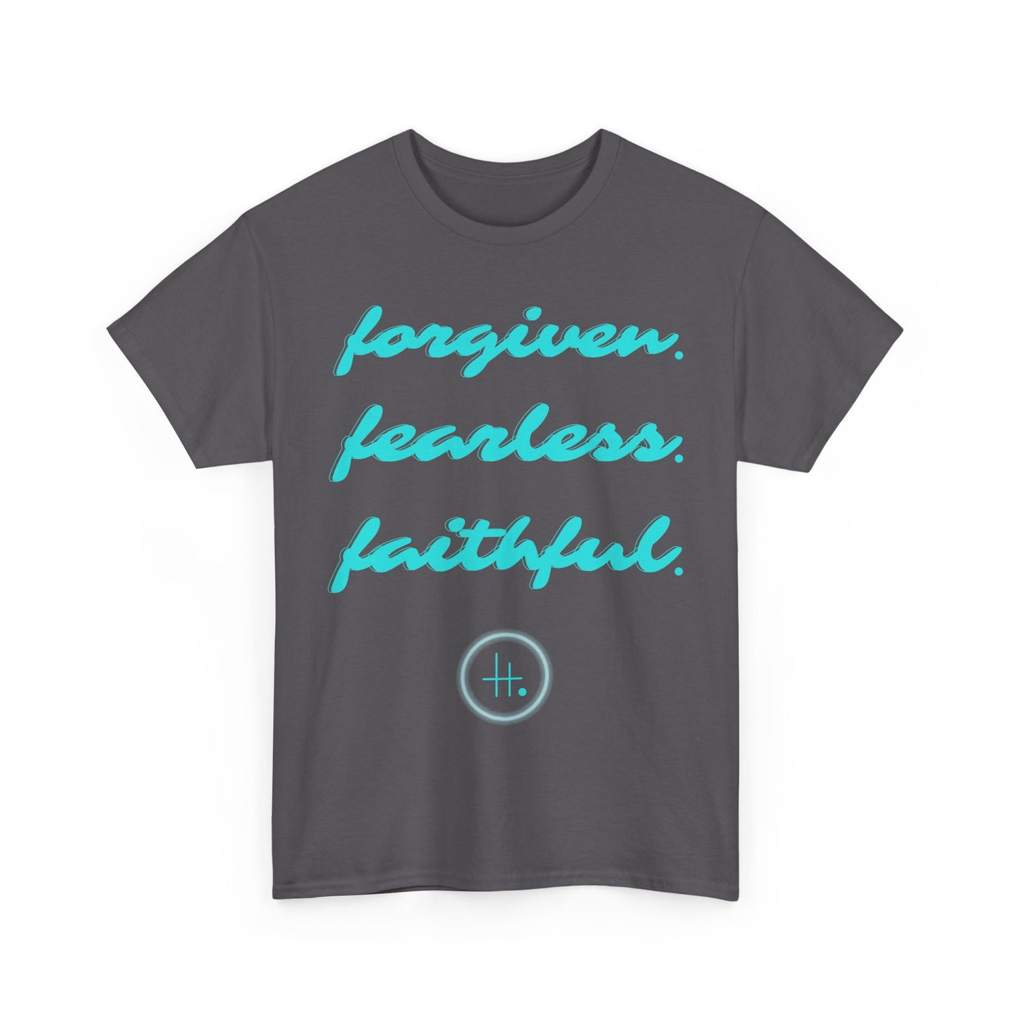 Forgiven. Fearless. Faithful. Unisex Heavy Cotton Tee
