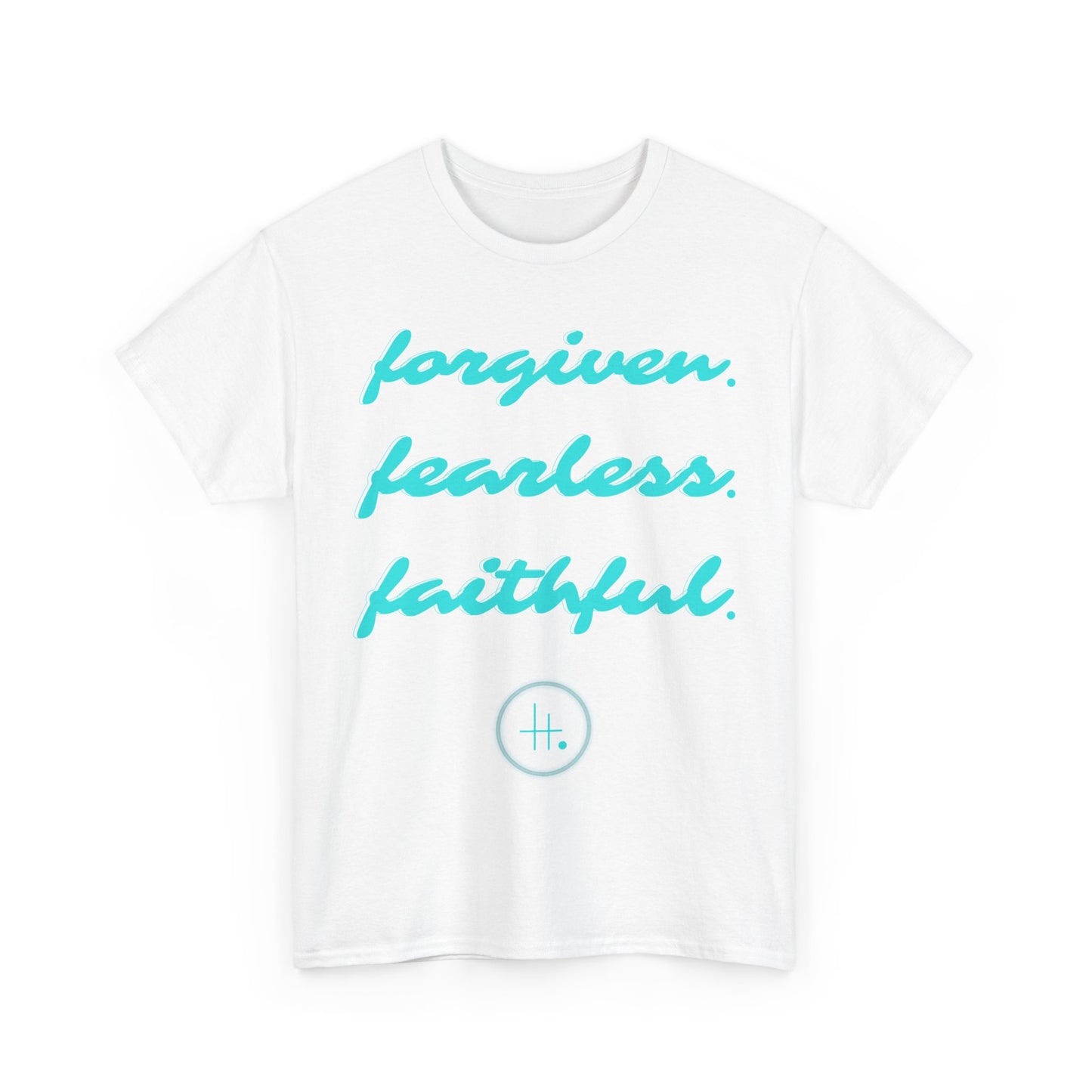 Forgiven. Fearless. Faithful. Unisex Heavy Cotton Tee
