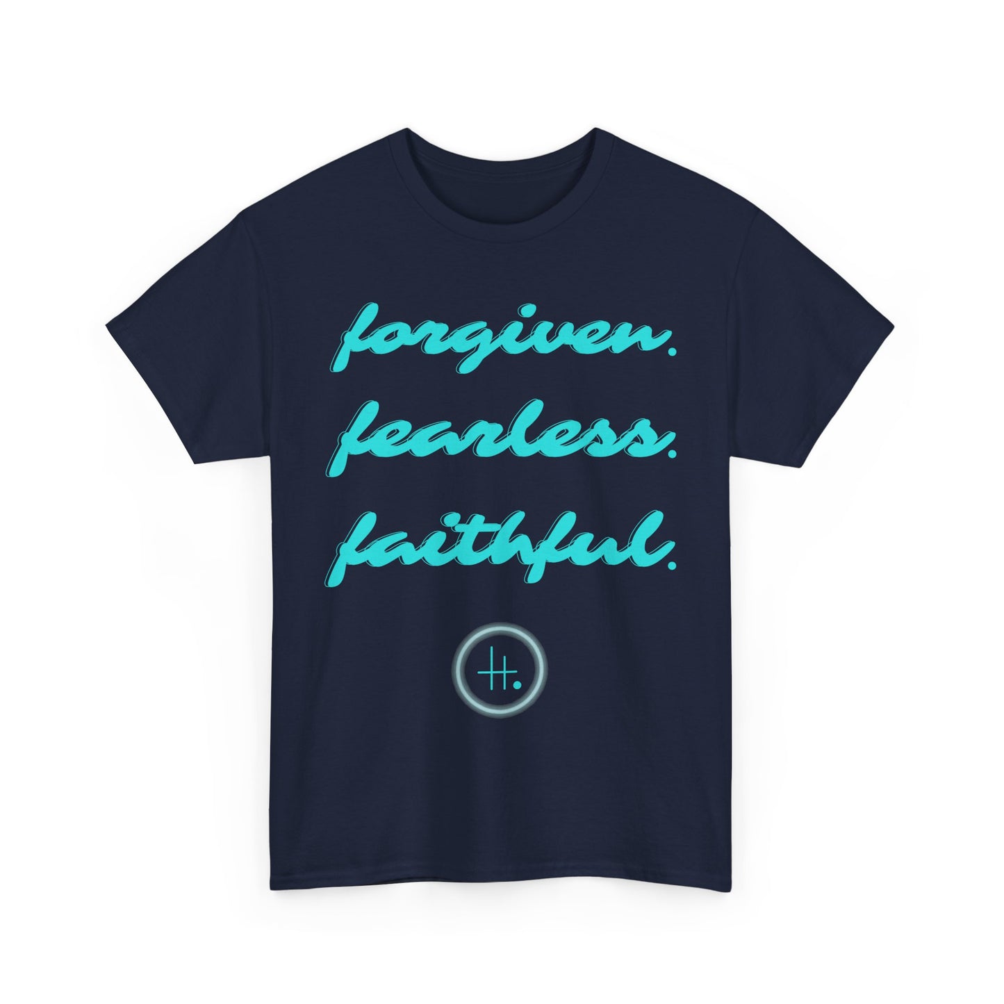 Forgiven. Fearless. Faithful. Unisex Heavy Cotton Tee