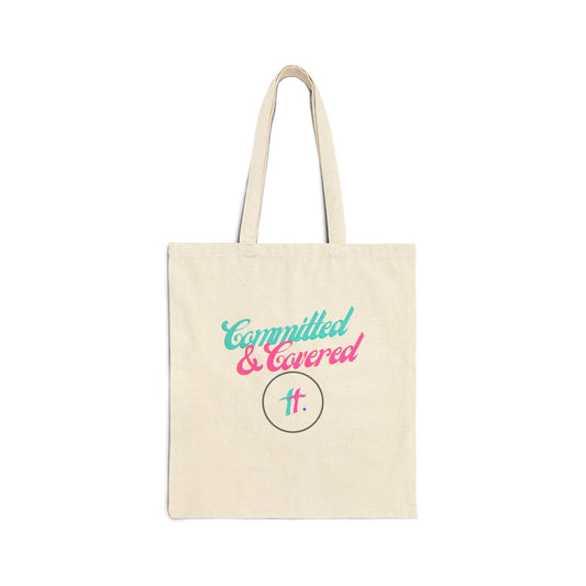 Committed & Covered Cotton Canvas Tote Bag