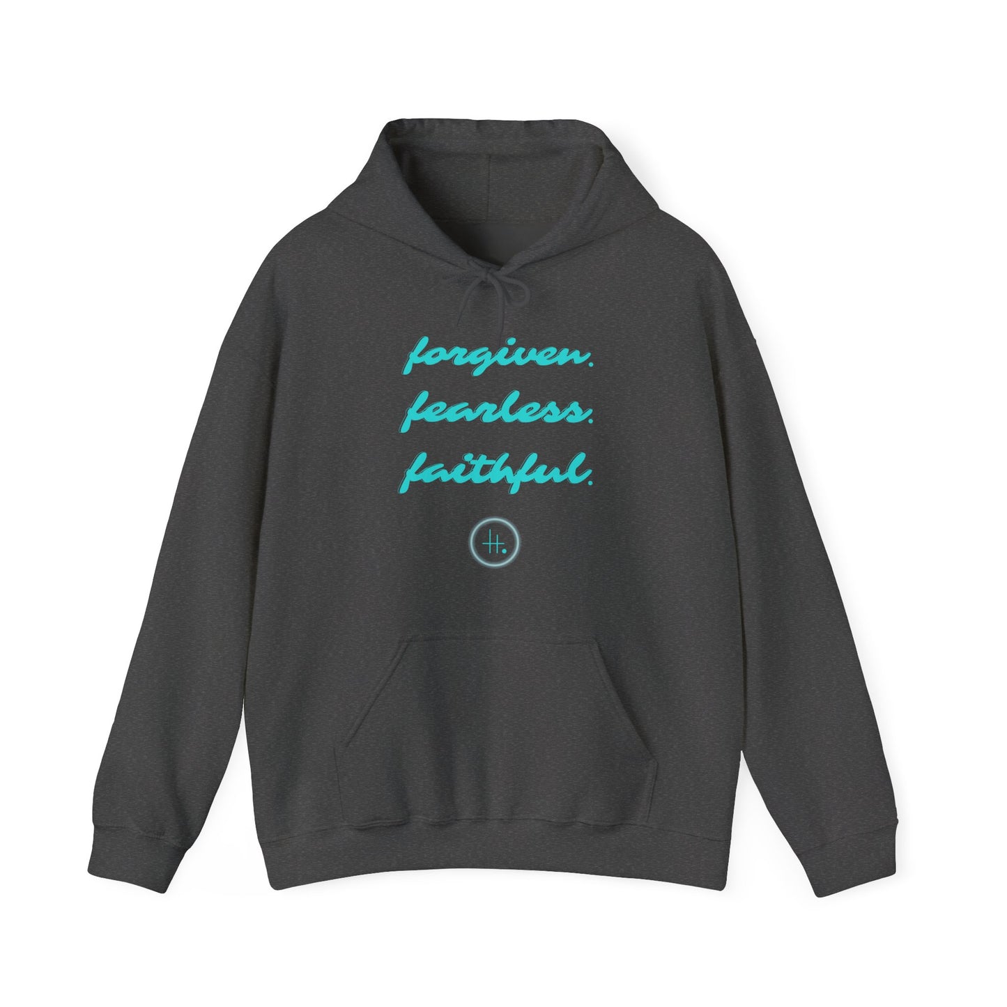 Forgiven. Fearless. Faithful. Unisex Heavy Blend™ Hooded Sweatshirt