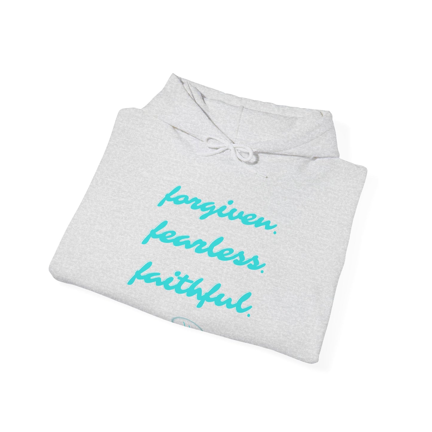 Forgiven. Fearless. Faithful. Unisex Heavy Blend™ Hooded Sweatshirt