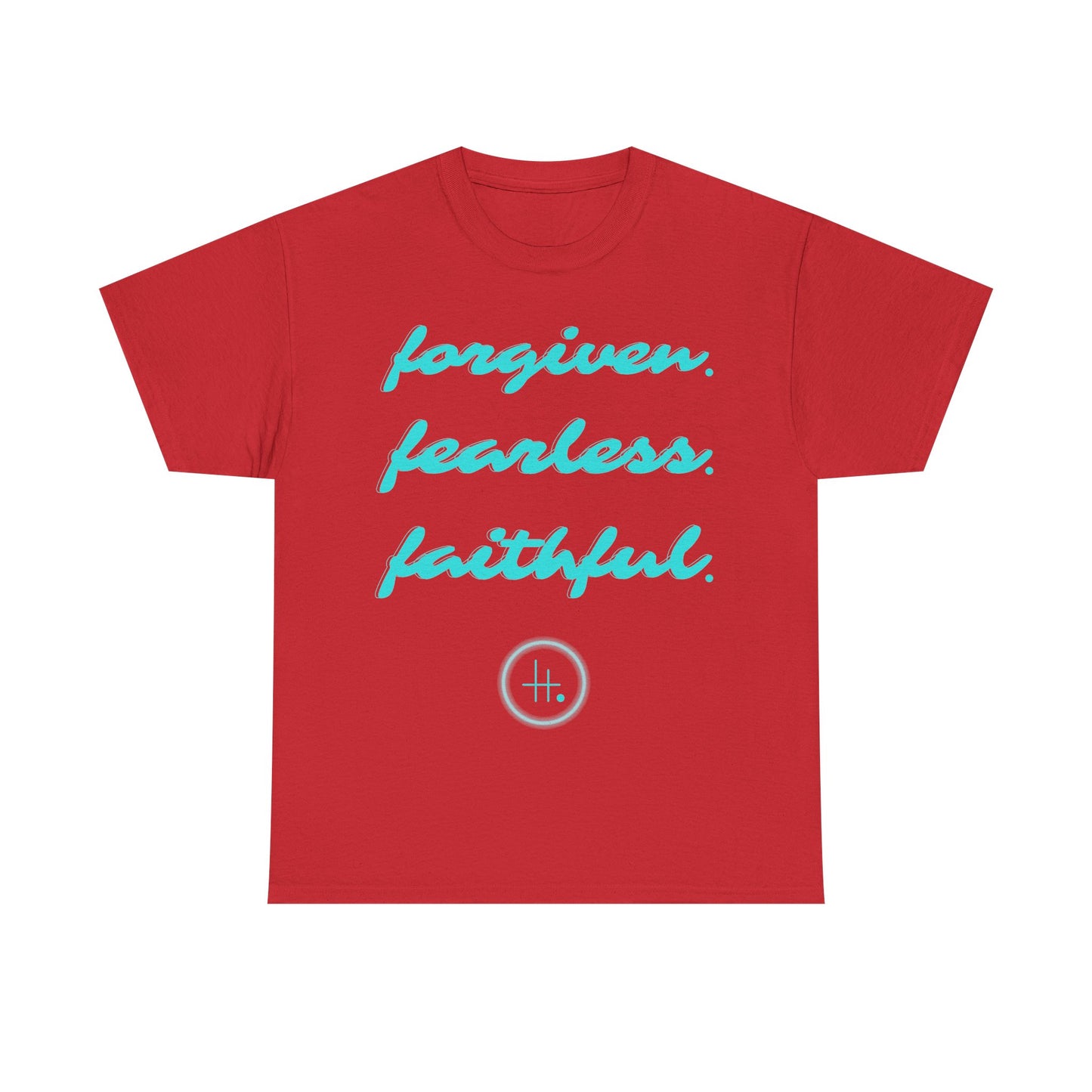Forgiven. Fearless. Faithful. Unisex Heavy Cotton Tee