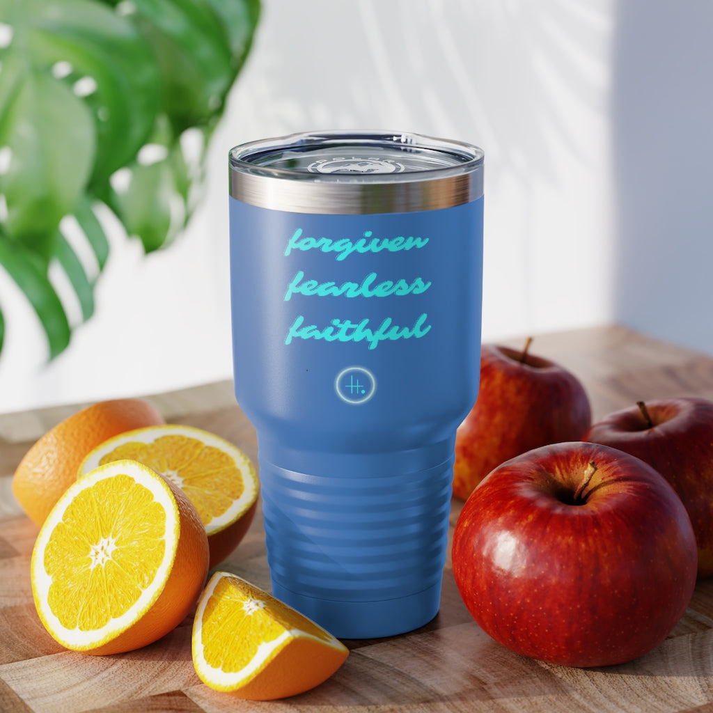 Forgiven. Fearless. Faithful. Ringneck Tumbler, 30oz